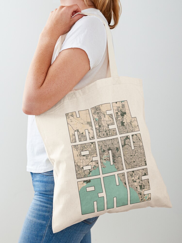 Vintage Fashion Australia - Melbourne City Map of Australia -