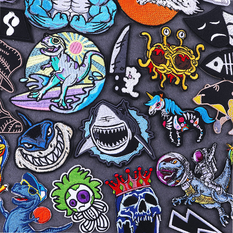 Patchwork Jean Jacket - PUNK Animal Shark DIY Fusible Patches