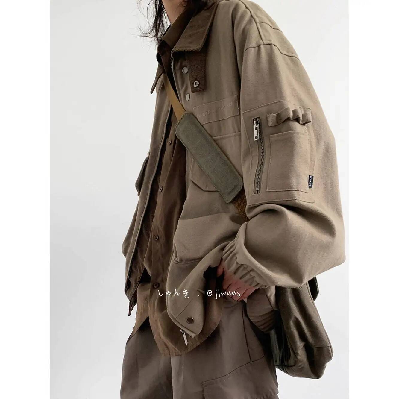 Vintage Fashion Jacket - Man Jacket Spring Autumn Loose Cargo