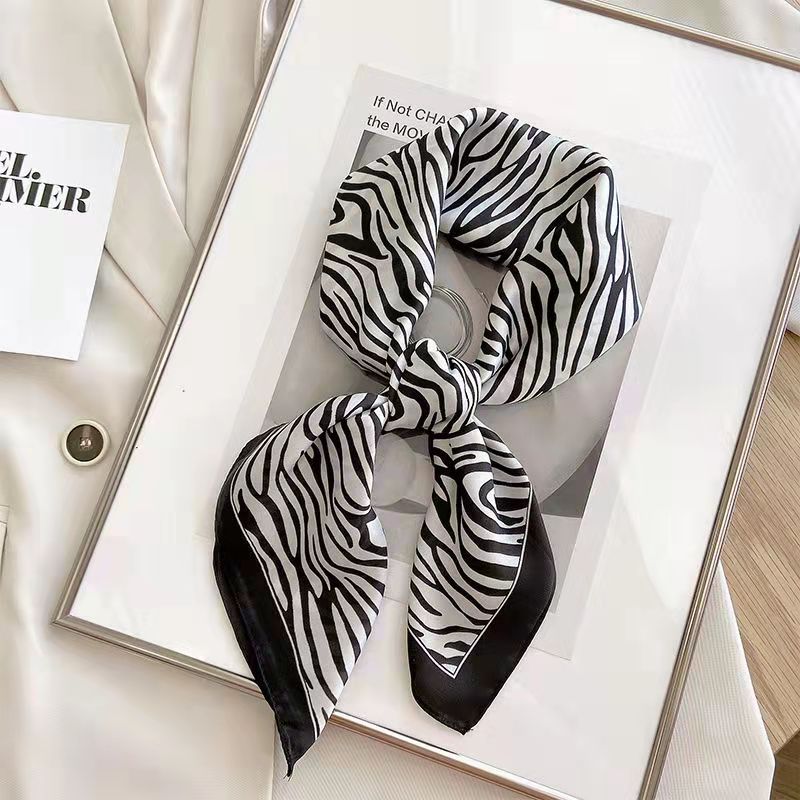 Vintage Women Fashion - New Fashion Zebra Printed Square Scarf