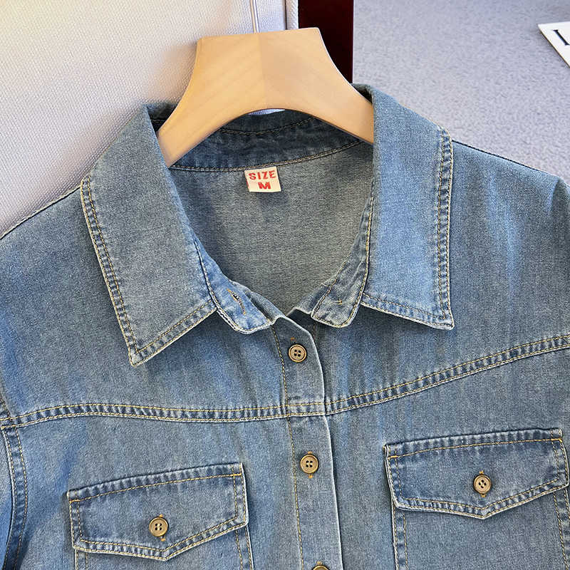 Retro Denim Shirt For Women Su - Vintage Fashion Jacket recension och pris