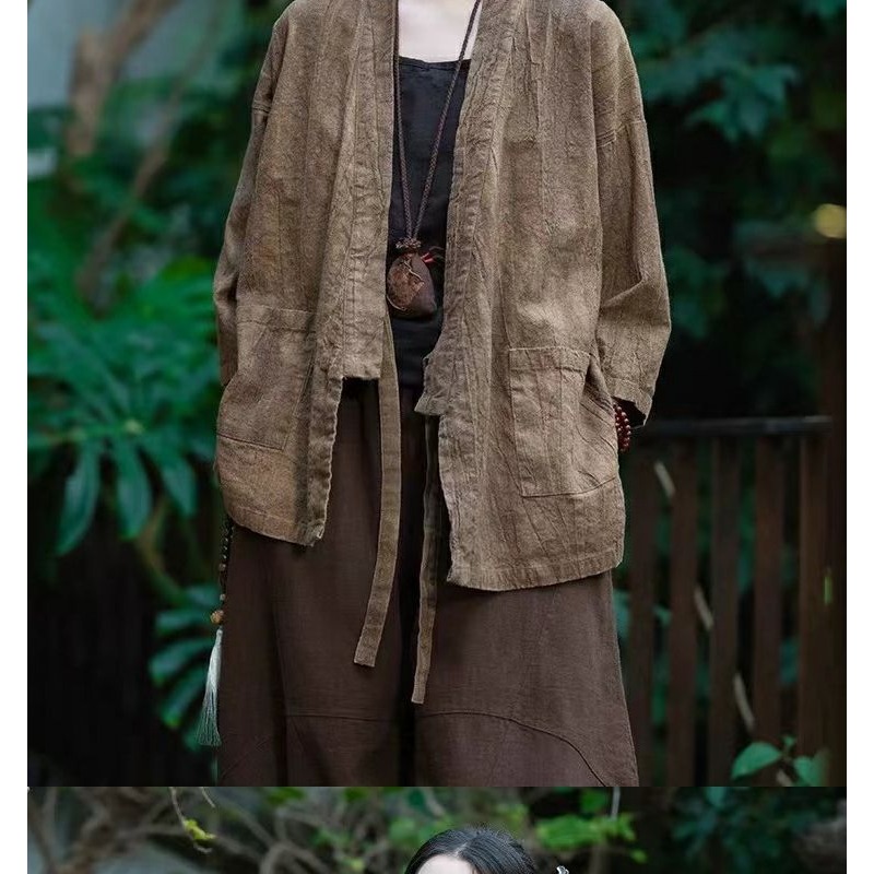 Women's Chinese Style Cotton L - Vintage Fashion Jacket recension och pris