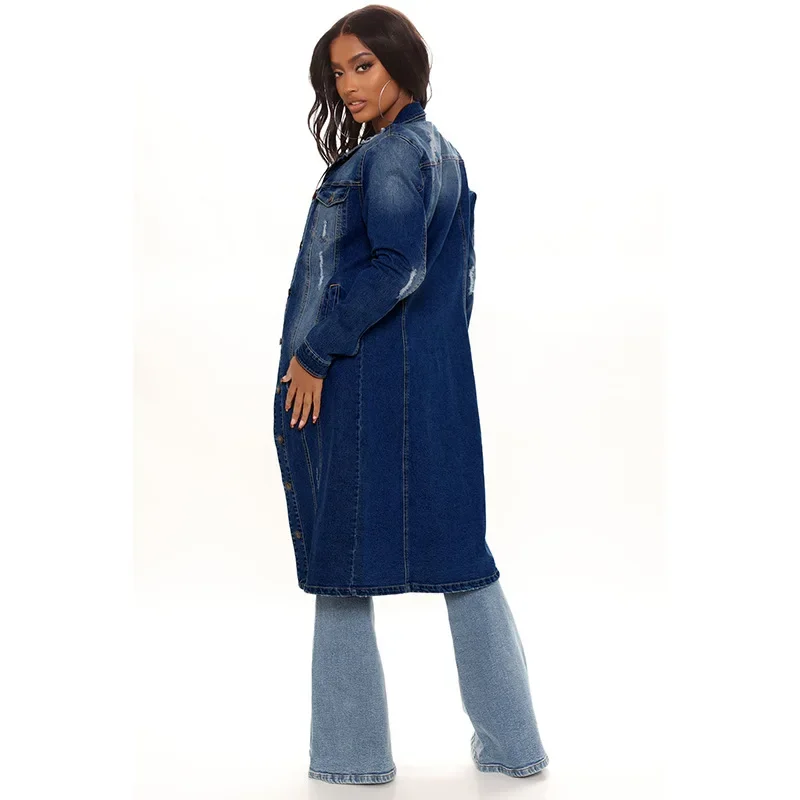 Cotton Denim Coat Women Spring - Patchwork Jean Jacket recension och pris