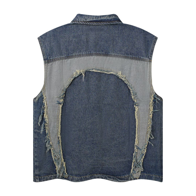 European and American mens Lap - Patchwork Jean Jacket recension och pris
