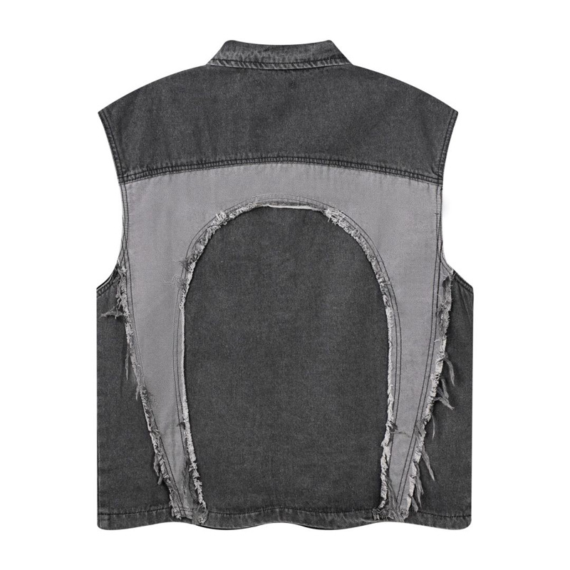 European and American mens Lap - Patchwork Jean Jacket recension och pris