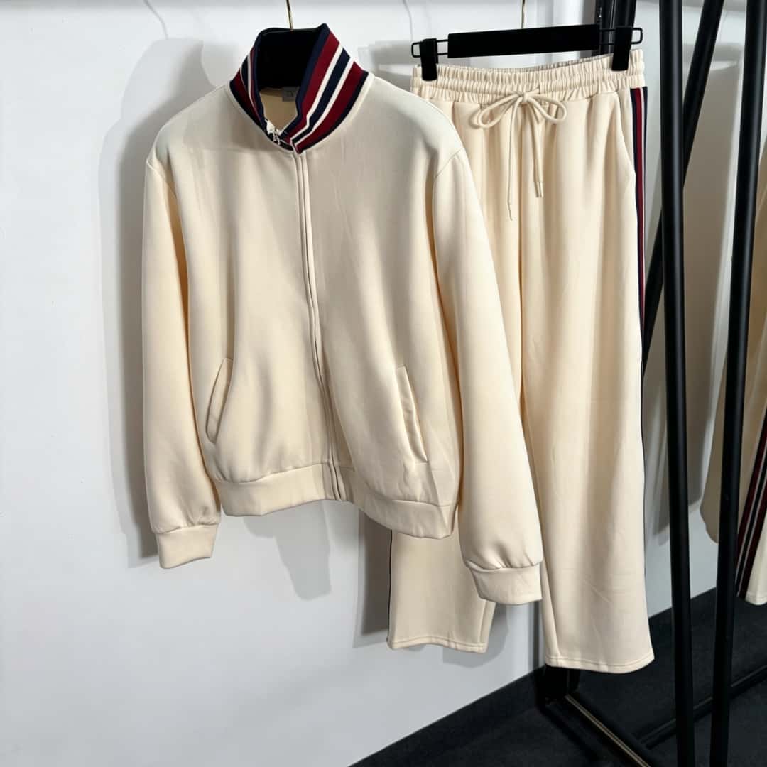 83-Striped Rib Collar Tracksui - Vintage Fashion Jacket recension och pris