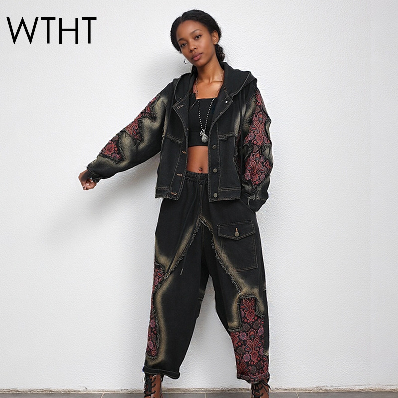 WTHT Fashion Women's Wash Patc - Patchwork Jean Jacket recension och pris