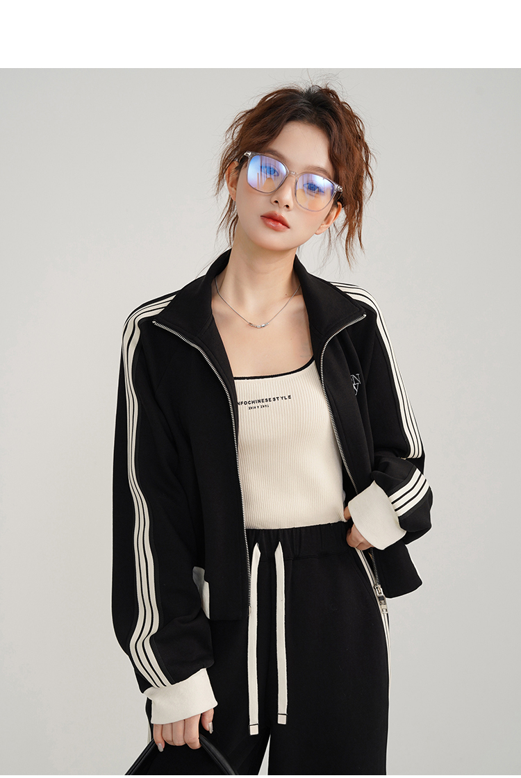 Vintage Sporty Casual Black Wh - Vintage Fashion Jacket recension och pris