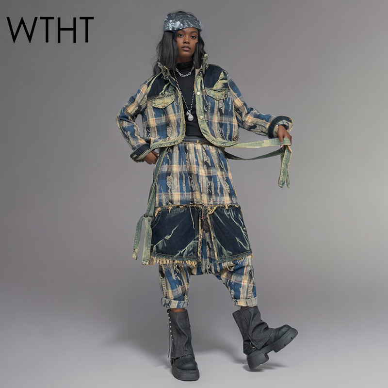 WTHT Fashion Women's Irregular - Patchwork Jean Jacket recension och pris