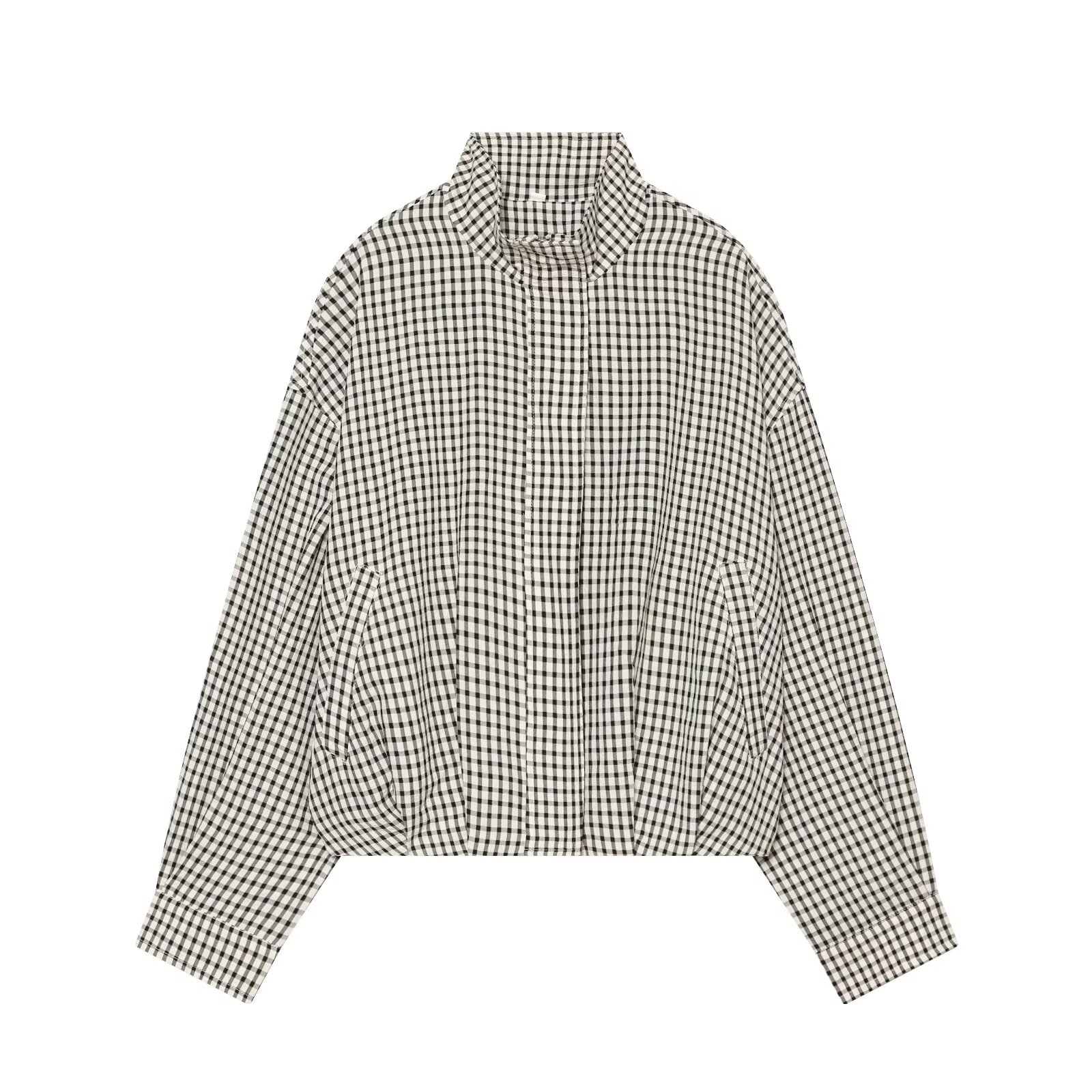 2026 Minimalist Cropped Gingha - Vintage Fashion Jacket recension och pris