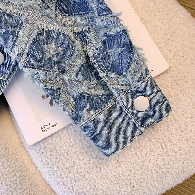 Coat Women Denim Coats Round N - Patchwork Jean Jacket recension och pris