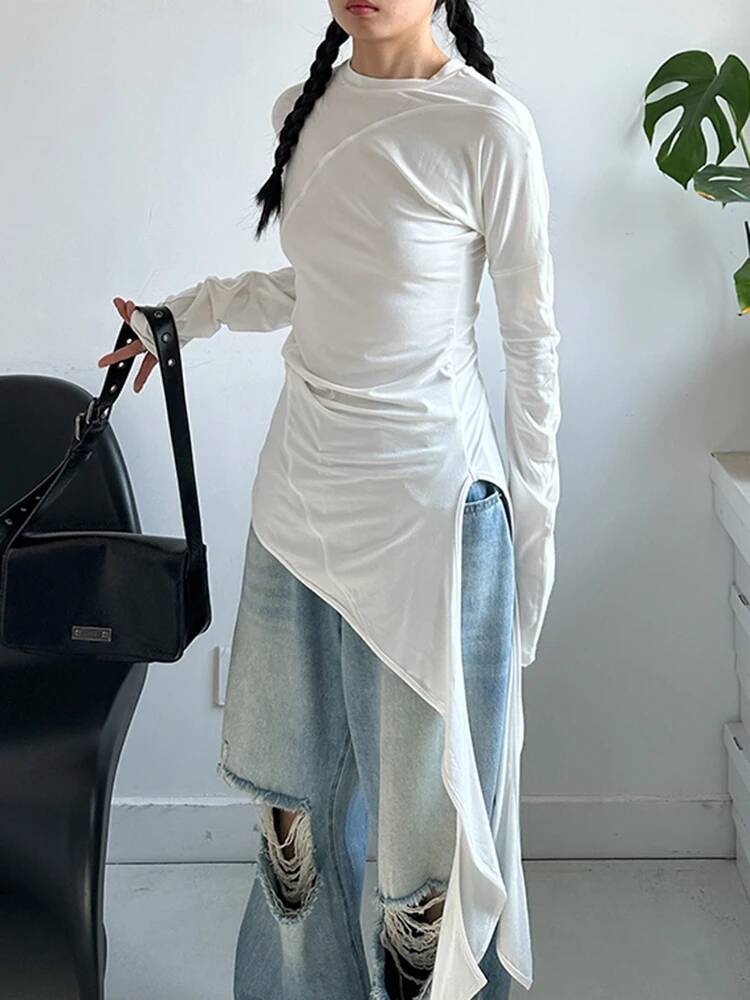 Hem Women White Irregular Eleg - Vintage Fashion Build recension och pris