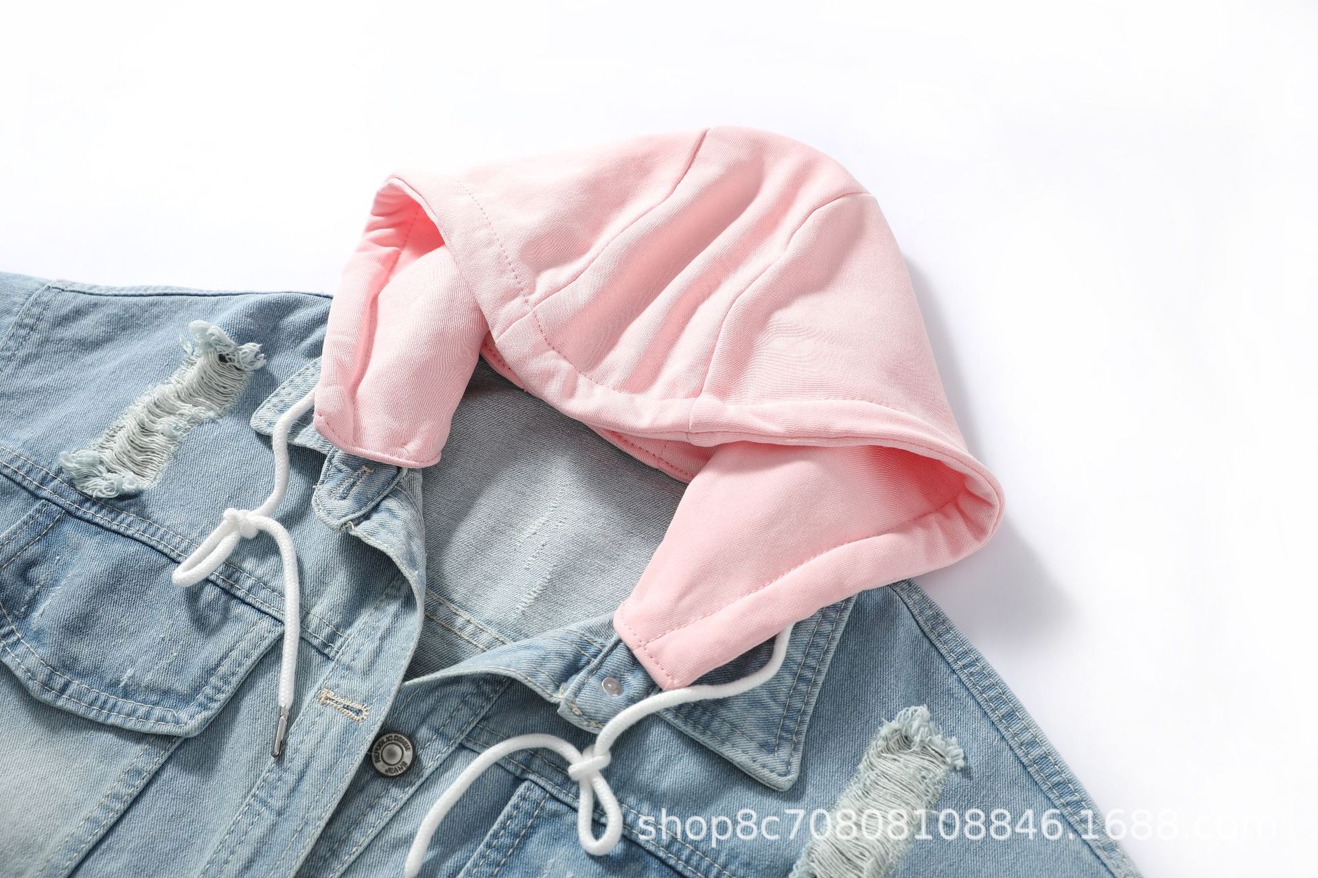 European Style Loose Hooded Pa - Patchwork Jean Jacket recension och pris