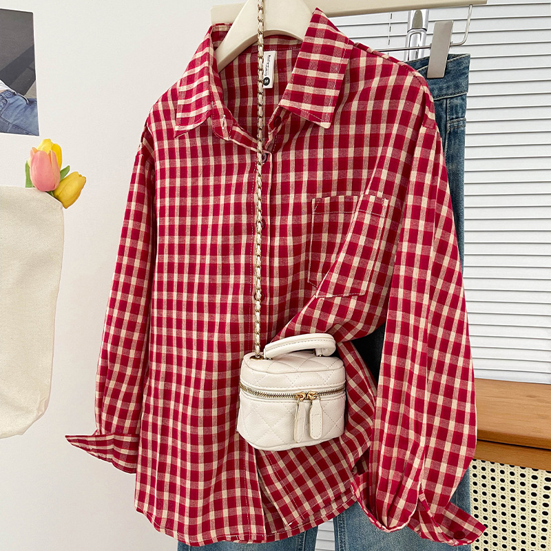Korean-style Vintage Plaid Shi - Vintage Fashion recension och pris
