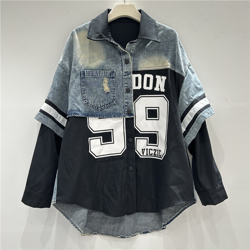 Retro Woman Denim Patchwork Sh - Patchwork Jean Jacket recension och pris