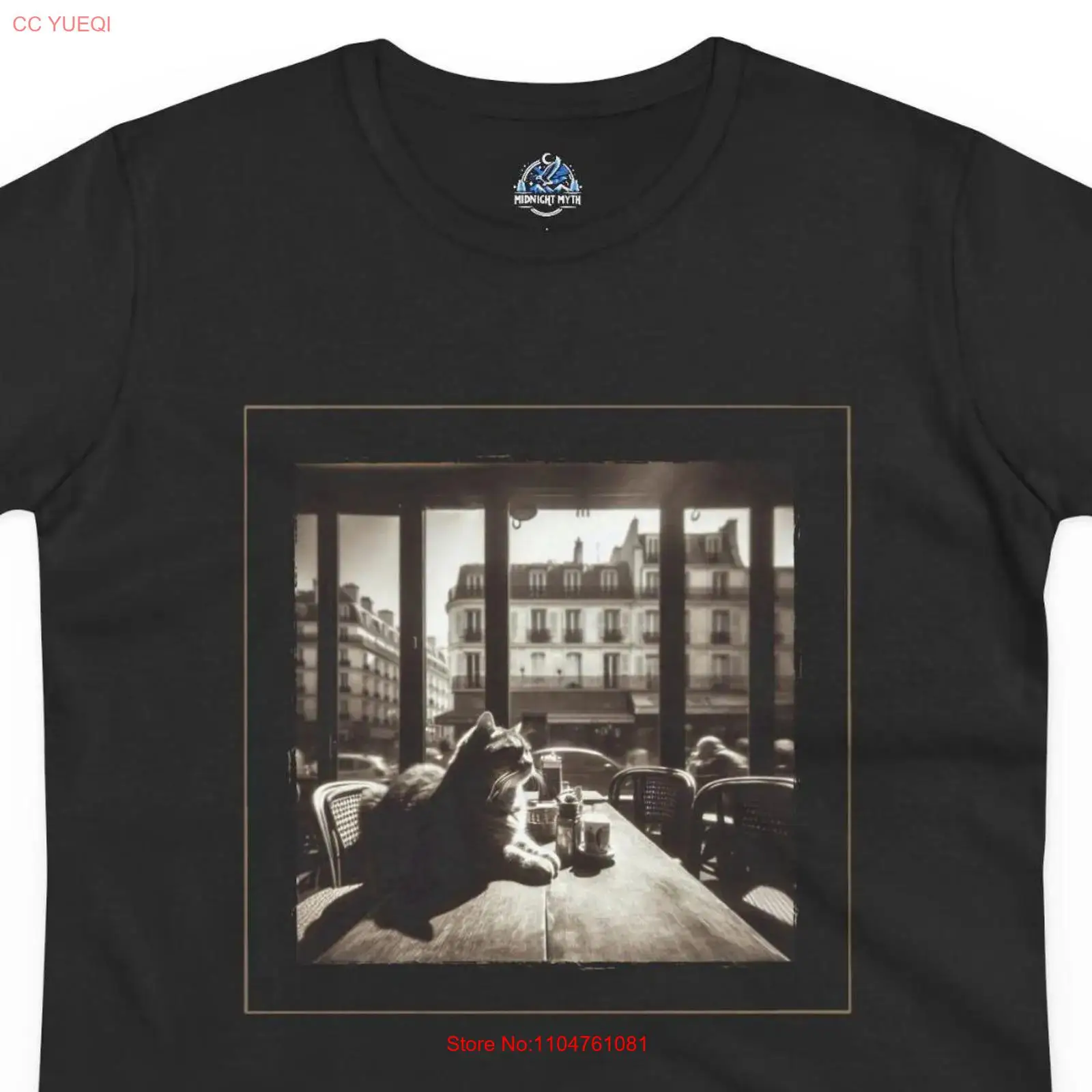 Vintage Paris Cafe Funny Cat T - Vintage Fashion In Paris recension och pris