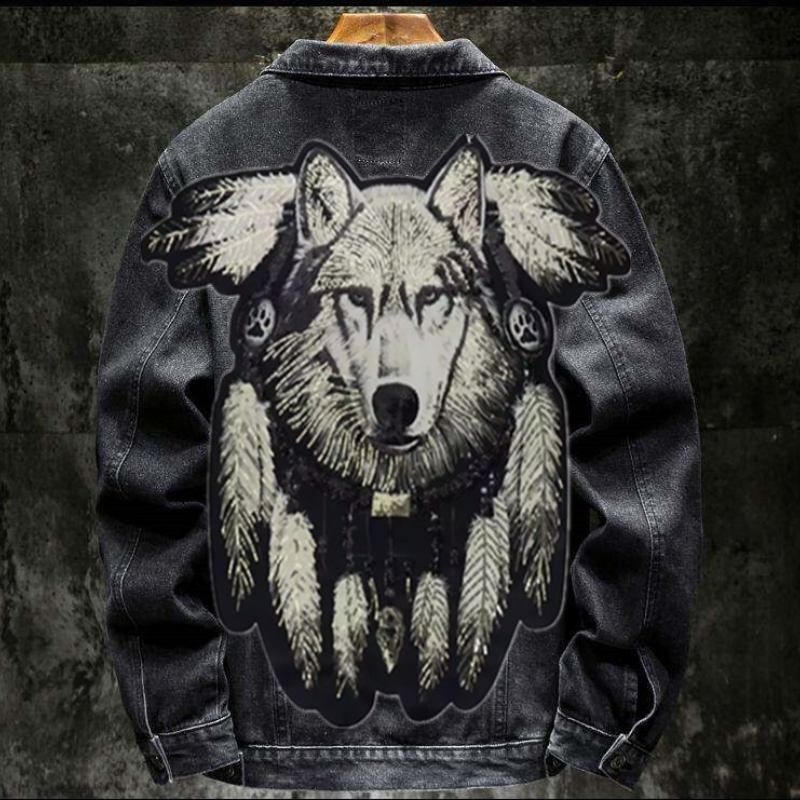 America Vintage Heavy Wolf Emb - Patchwork Jean Jacket recension och pris