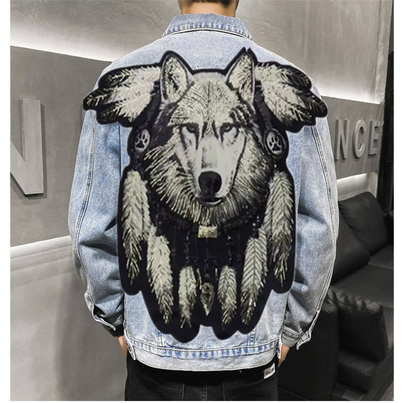 America Vintage Heavy Wolf Emb - Patchwork Jean Jacket recension och pris