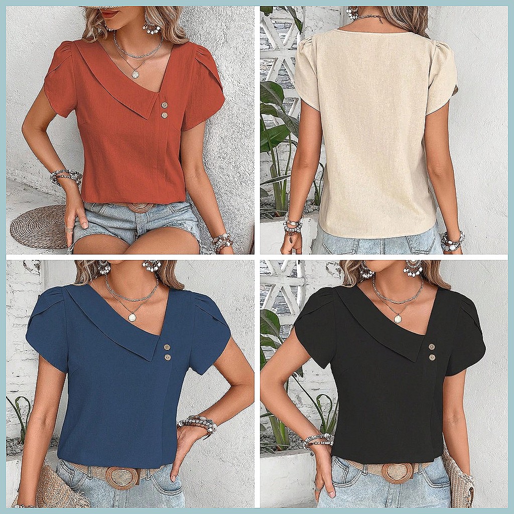2024 Summer Vintage Solid Colo - Vintage Fashion recension och pris