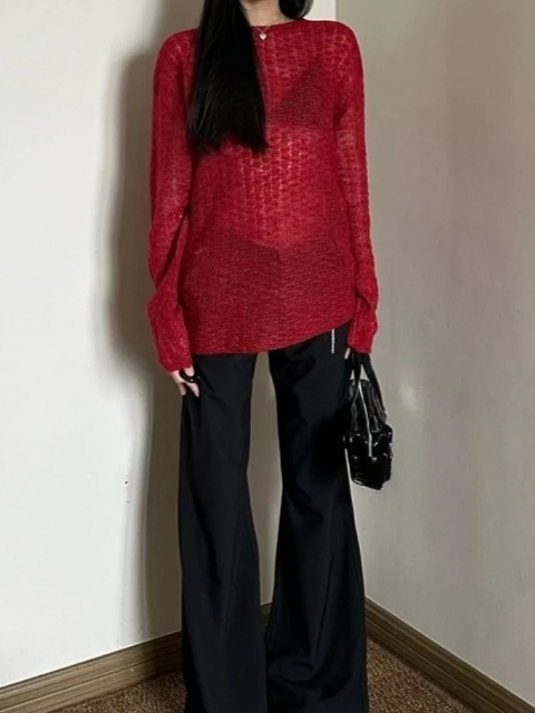 Y2K See-Through Knitted Women' - Vintage Fashion recension och pris