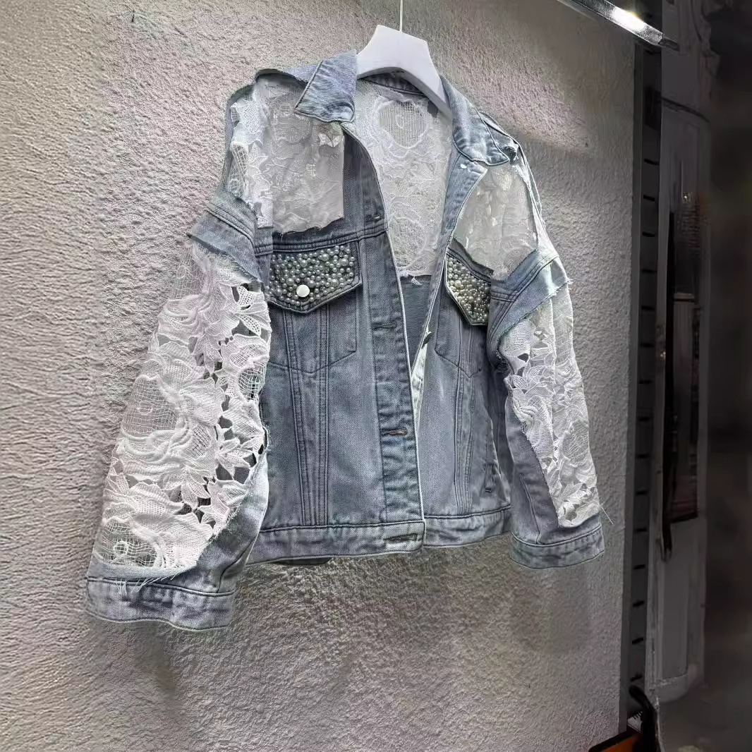 Spliced Embroidery Jacket Wome - Patchwork Jean Jacket recension och pris