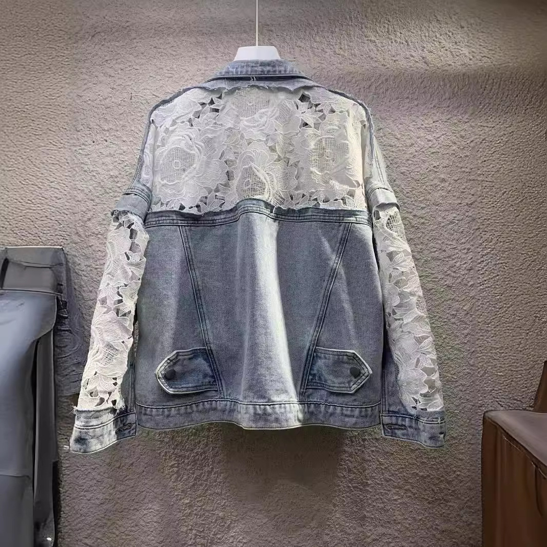 Spliced Embroidery Jacket Wome - Patchwork Jean Jacket recension och pris
